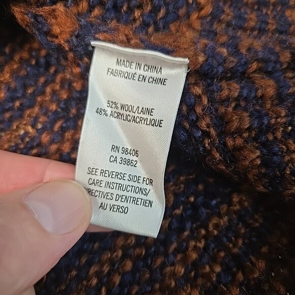 Theory Aegea B Athos Sweater Womens Small Brown & Navy Blue Wool Blend Striped - Picture 10 of 10